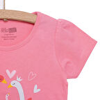 HelloBaby Basic Kız Kuğu Baskılı T-Shirt Kız Bebek