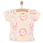HelloBaby Basic Kız Gülen Yüz Desenli T-Shirt Kız Bebek