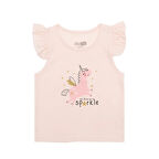 HelloBaby Basic Kız Melek Unicorn Baskılı Atlet T-shirt Kız Bebek