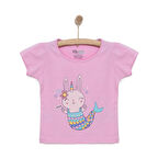 HelloBaby Basic Kız Deniz Kızı Unicorn Baskılı T-Shirt Kız Bebek
