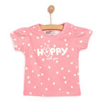 HelloBaby Basic Kız Happy Desenli T-Shirt Kız Bebek
