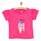 HelloBaby Basic Kız Eğlenceli Dondurma Baskılı T-Shirt Kız Bebek