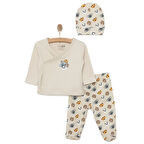 HelloBaby Yenidoğan Zıbın-Şapka-Patikli Alt 3lü Set Erkek Bebek