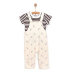 HelloBaby Yenidoğan Zürafa Desen Salopet Tshirt Takım Unisex