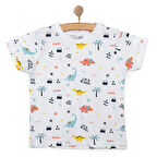 HelloBaby Basic Erkek Dinozor Baskılı T-Shirt Erkek Bebek