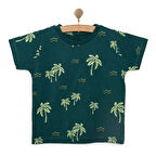 HelloBaby Basic Erkek Yaprak Baskılı T-Shirt Erkek Bebek