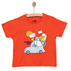 HelloBaby Basic Erkek Tatil ve Zürafa Baskılı T-Shirt Erkek Bebek