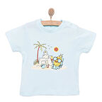 HelloBaby Basic Erkek Ananas ve Kumsal Baskılı T-Shirt Erkek Bebek