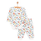 HelloBaby Hayvanlar  Baskılı Yenidoğan Erkek Body-Patiksiz Alt Erkek Bebek