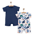 HelloBaby Yenidoğan Erkek 2li Kısa Tulum Erkek Bebek