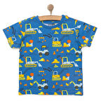 HelloBaby Basic Erkek Kepçe Desenli T-Shirt Erkek Bebek