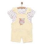 HelloBaby Basic Kız Good Day Baskılı Şort Salopet-Tshirt Kız Bebek