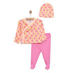 HelloBaby Kız Zıbın-Şapka-Patikli Alt Kız Bebek