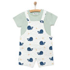HelloBaby Basic Erkek Balina Desenli Şort Salopet-Tshirt Erkek Bebek