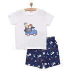 HelloBaby Basic Erkek Kamyonet ve Alet Baskılı Şortlu Takım Erkek Bebek