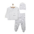 HelloBaby Erkek Zıbın-Şapka-Patikli Alt Erkek Bebek