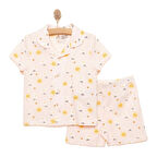 HelloBaby Gömlek Yaka Güneş Desenli Kısa Kol Pijama Takımı