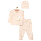 HelloBaby Kız Zıbın-Şapka-Patikli Alt Kız Bebek