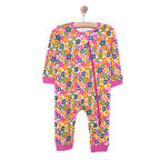 HelloBaby Kız Çiçek Desenli Uzun Kol Fermuarlı Patiksiz Tulum