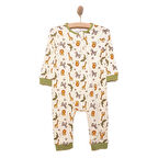 HelloBaby Erkek Uzun Kollu Hayvan Desenli Fermuarlı Patiksiz Tulum