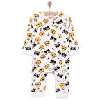 HelloBaby Kaplan Desenli Tekli Uzun Kol Fermuarlı Patiksiz Tulum