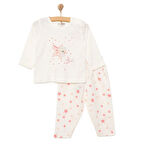 HelloBaby Kız Küçük Yıldız Desenli Uzun Kol Pijama Takımı
