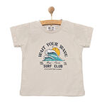 HelloBaby Basic Dalga Baskılı Tshirt Erkek Bebek