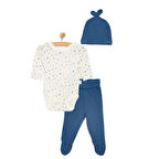 Bebetto Yenidoğan Ship Boy Zıbın-Şapka-Patikli Alt 3lü Set Erkek Bebek