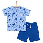 HelloBaby Under the Sea Deniz Kabuğu Baskılı Erkek Tshirt-Şort Erkek Bebek