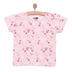 HelloBaby Basic Kız Meyve Yiyen Kedi Desenli T-Shirt Kız Bebek