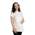 baby mom Hamile Kısa Kol Yırtmaçlı Tshirt