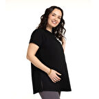 baby mom Hamile Kısa Kol Yırtmaçlı Tshirt