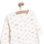 HelloBaby Kız Gökkuşağı Desenli  Fermuarlı Patiksiz Tulum Kız Bebek