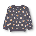 HelloBaby Kız Bebek Sweatshirt Şardonlu Bisiklet Yaka Uzun Kol