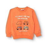 HelloBaby Erkek Bebek Basic Sweatshirt Şardonlu Bisiklet Yaka Uzun Kol
