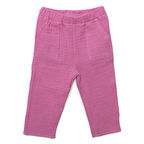 HelloBaby Kız Bebek Pantolon Müslin Reçme Paça Pembe