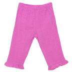HelloBaby Kız Bebek Pantolon Müslin Reçme Paça Pembe