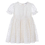 HelloBaby Kız Bebek Elbise Düğmeli Bisiklet Yaka Kısa Kol