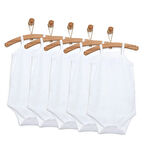 HelloBaby Unisex 5li Beyaz Body Bisiklet Yaka İp Askılı Beyaz