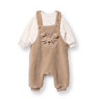 Midimod Yenidoğan Erkek Bebek Salopet-Sweatshirt Düğmeli Modelli Yaka Uzun Kol Patiksiz