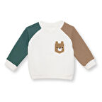 HelloBaby Erkek Bebek Camp Life Sweatshirt Şardonlu Bisiklet Yaka Uzun Kol