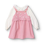 HelloBaby Kız Bebek Forest Flower Elbise Tshirt Kadife Uzun Kol