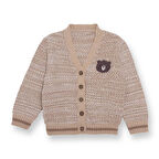 HelloBaby Erkek Bebek Hello Cute Bear Triko Hırka Düğmeli V Yaka Uzun Kol