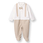 Bebetto Erkek Bebek Yenidoğan Patikli Tulum Baby King Polo Yaka Uzun Kol Patikli Paça