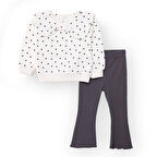 HelloBaby Kız Bebek Monochrome Bluz-Tayt Uzun Kol Reçme Paça