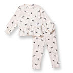 HelloBaby Kız Bebek Bluz - Tayt Düğmeli Uzun Kol Reçme