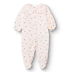 Bebetto Kız Bebek Yenidoğan Patikli Tulum Petite Fleurs Fırfırlı Yaka Uzun Kol Patikli Paça