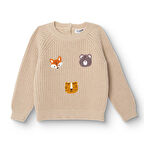 HelloBaby Erkek Bebek Woodland 2 Kazak Triko Bisiklet Yaka Uzun Kol