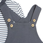 HelloBaby Erkek Bebek Cool Boy Salopet-Tshirt Bisiklet Yaka Uzun Kol Reçme Paça