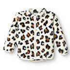 HelloBaby Kız Bebek Leopar Welsoft Hırka Peluş Uzun Kol